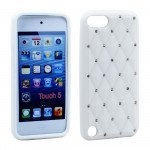 Wholesale iPod Touch 5 Diamond Silicon Skin Case (White)